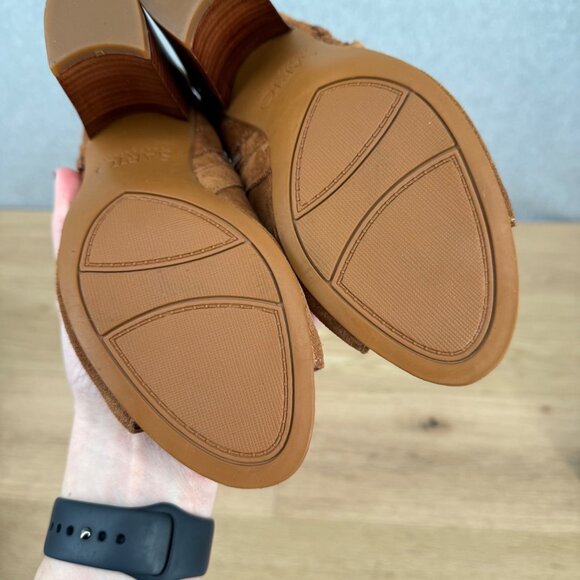 Franco Sarto Womens Sylvania Suede Leather Open Toe Heeled Booties Size 5.5 Boho - Picture 12 of 13